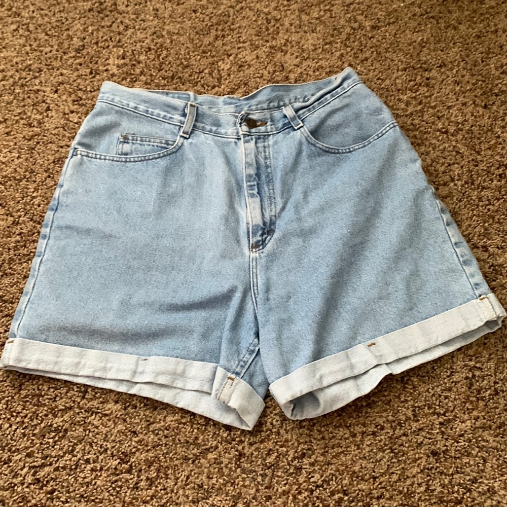High rise baggie denim rider shorts